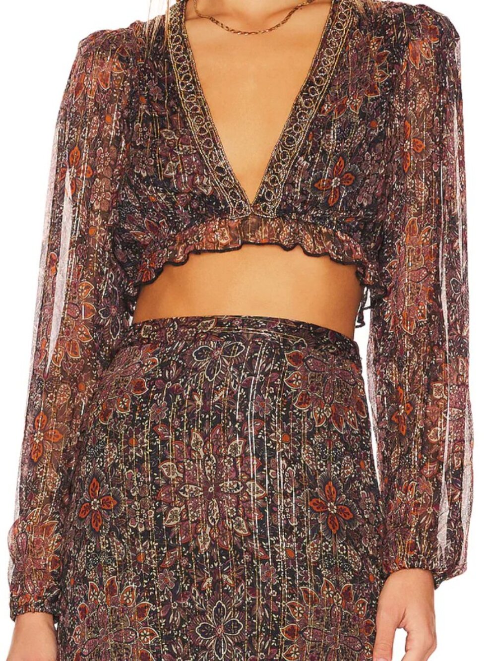 House of Harlow 1960 Marella Metallic Top